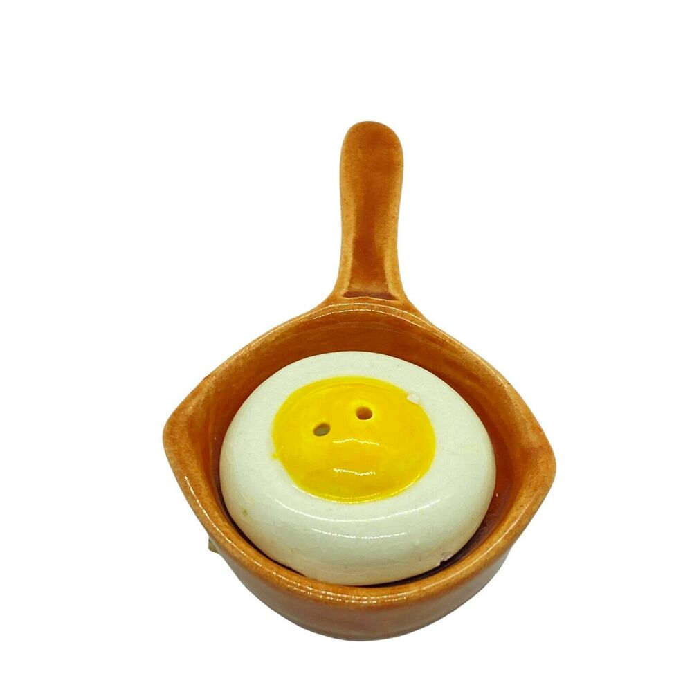 Salt & Pepper Shaker Vintage Knotts Berry Farm Multicolor Egg & Fry Pan Ceramic